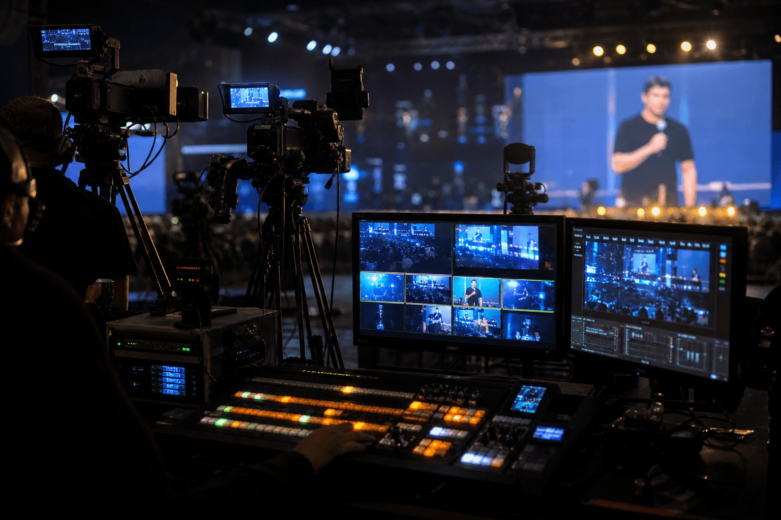 Multi-camera livestreaming production setup